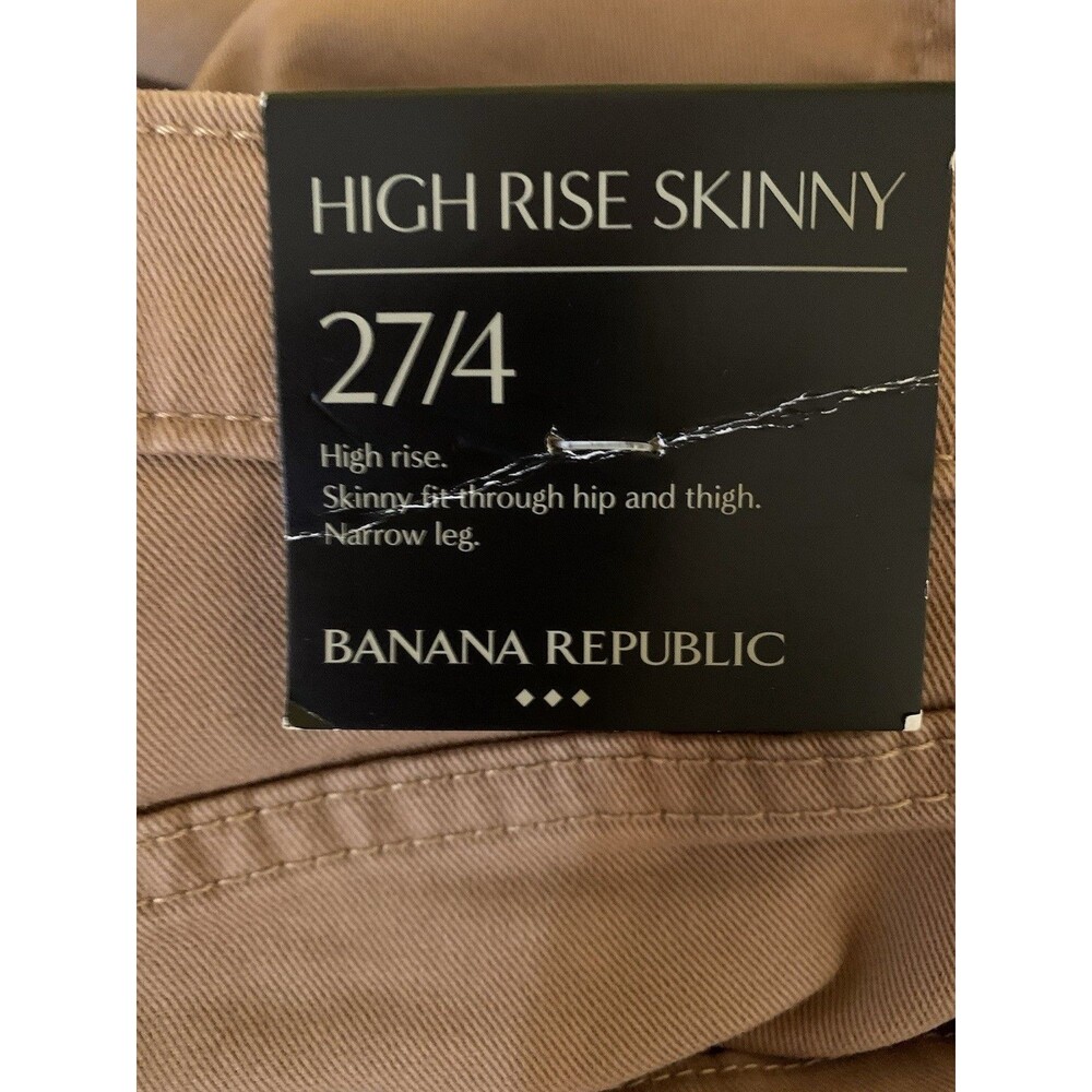 Banana Republic Size 4 Jeans High Rise Skinny Stretch Denim Cargo Dark Camel 27 - Picture 3 of 8
